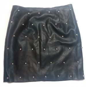 Studded leather skirt